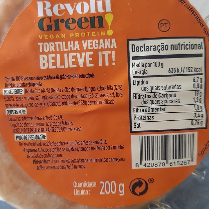 photo of Revolu Green Tortilla vegana shared by @margaridaferreira on  13 Aug 2022 - review