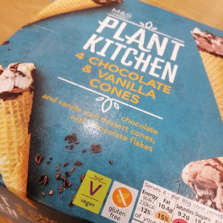 photo of Plant Kitchen (M&S) Chocolate and vanilla cones shared by @moralcompassion4all on  23 Feb 2021 - review