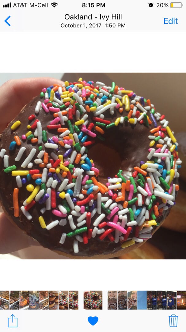 photo of Vegan Donut Gelato Chocolate Donut with Rainbow Sprinkles shared by @watermelonfelon on  14 Mar 2019 - review