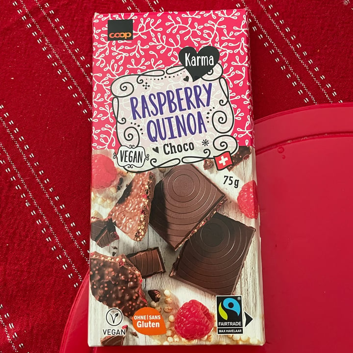photo of Coop Karma Raspberry Quinoa Choco shared by @sofiacarvalho on  03 Jan 2022 - review
