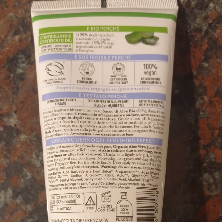 photo of I Provenzali bio Dermogel Biologico Aloe shared by @serena357 on  05 Sep 2022 - review