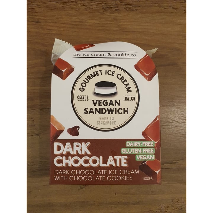 review photo of The Ice Cream & Cookie Co Vegan Dark Chocolate Ice Cream Sandwich shared by @shengasaurus on 04 Nov 2020 - review