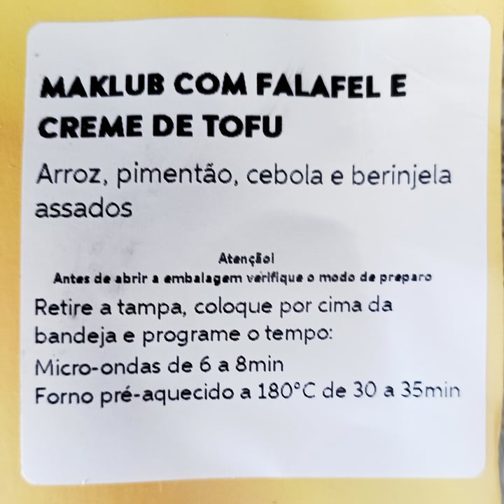 photo of Beleaf Maklub com falafel e creme de tofu shared by @mfatanes on  27 Apr 2022 - review
