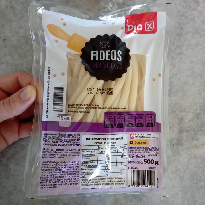 photo of Dia% Fideos frescos tipo cinta shared by @anavegar on  12 Oct 2020 - review