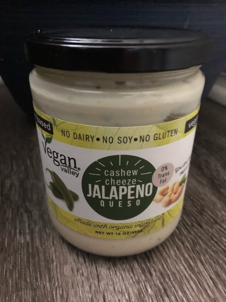 photo of Vegan Valley Jalapeño Cashew Cheese Queso shared by @kingissy on  10 Mar 2019 - review