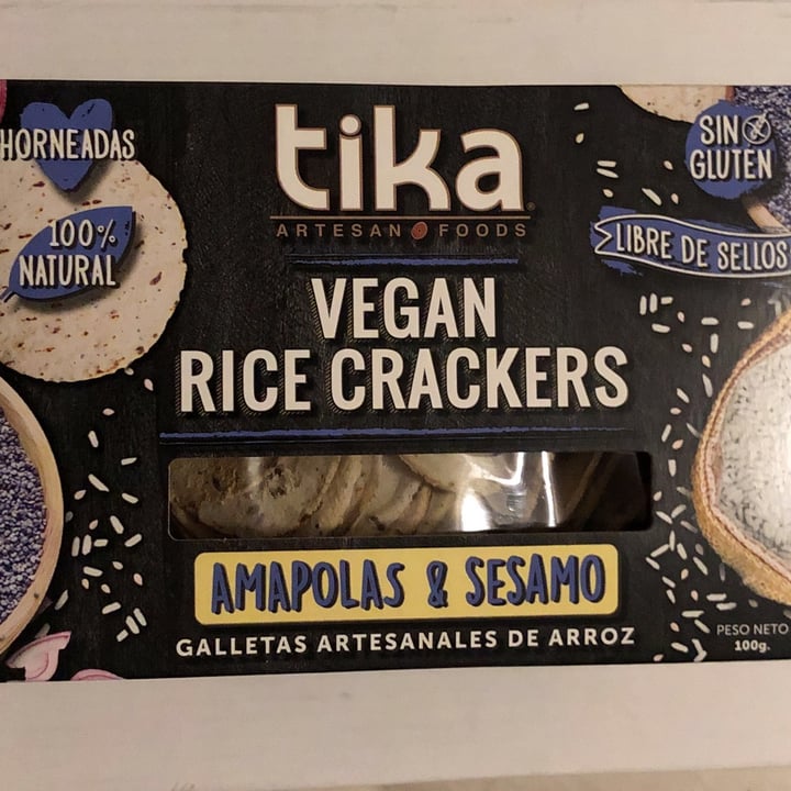photo of Tika Vegan Rice Crackers Amapolas & Sésamo shared by @maconstanza on  06 Aug 2021 - review