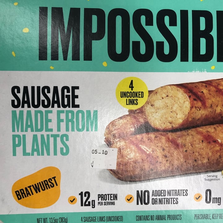photo of Impossible Foods Impossible Sausage Bratwurst shared by @kikilane007 on  08 May 2022 - review