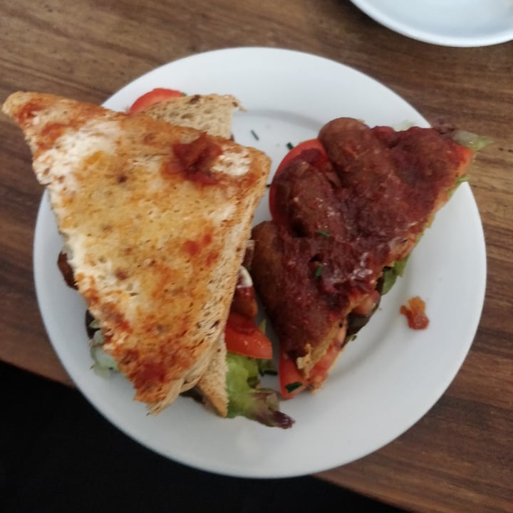 photo of Cafe Kino Sausage Sandwich shared by @ecofriendlyvegangeek on  23 Nov 2021 - review