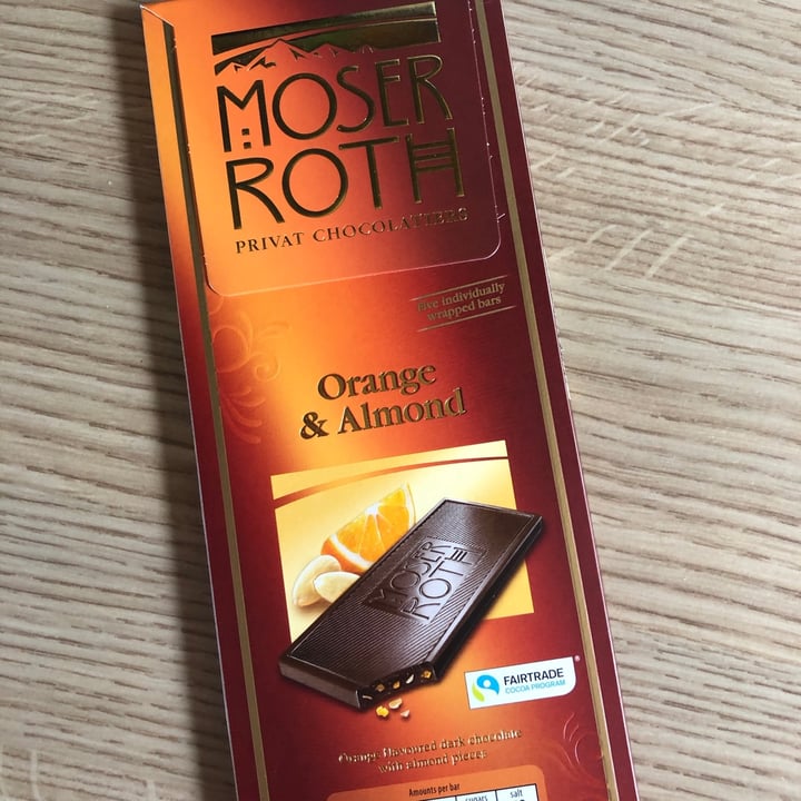 photo of Moser Roth Orange & Almond Chocolate shared by @berry-vegan on  22 Jun 2020 - review