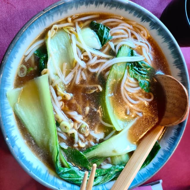 Photo of the dish “Spaghetti di riso in brodo con verdure marinate tradizionale di Wenzhou”