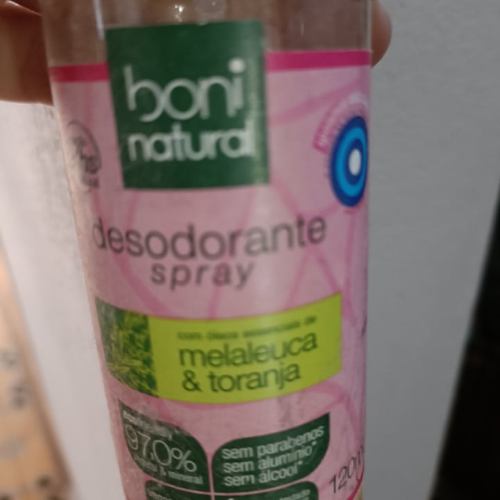 photo of Boni natural Desodorante Spray Melaleuca & Toranja shared by @alicevasconcelos on  09 May 2022 - review