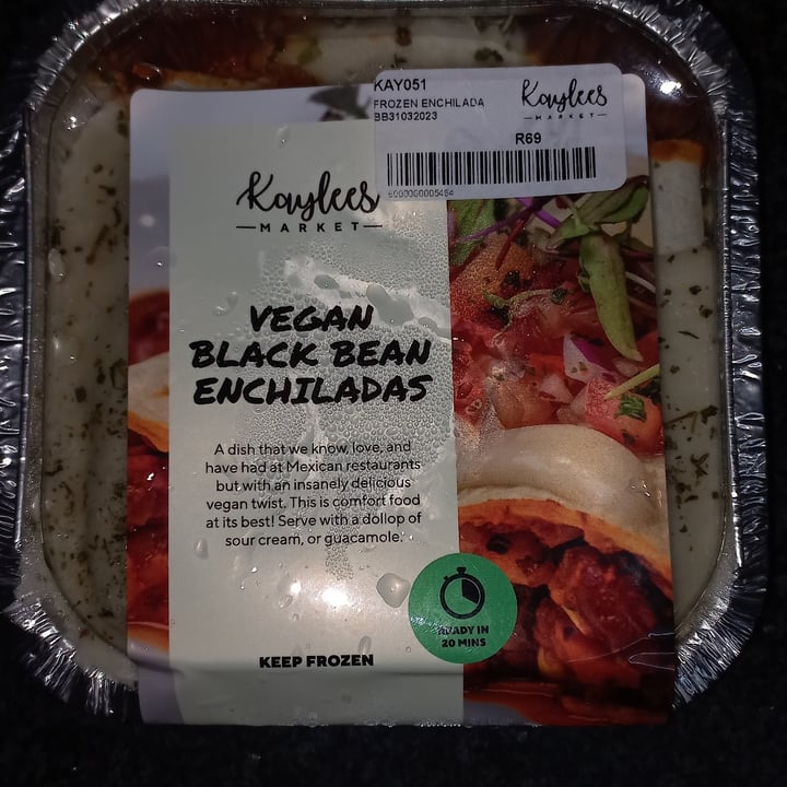 photo of Kaylees market vegan black bean enchiladas shared by @ustrauss on  20 Nov 2022 - review