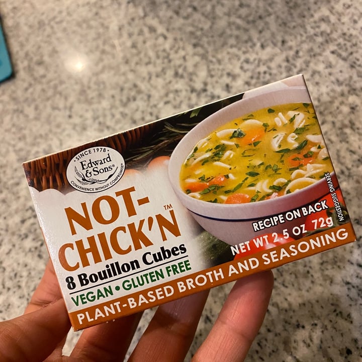 photo of Edward & Sons Not Chick'N 8 Bouillon Cubes shared by @abadgevegan on  08 Jan 2022 - review
