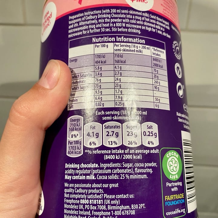 review photo of Cadbury Original Drinking Hot Chocolate shared by @anaaragon on 28 Oct 2022 - review