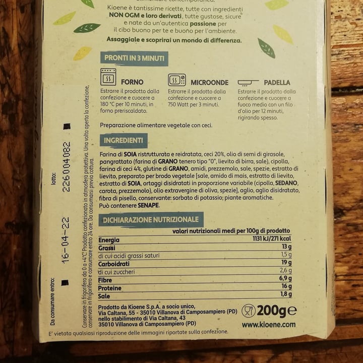 review photo of Kioene Falafel vegetale di ceci shared by @lauragiommi on 03 Apr 2022 - review