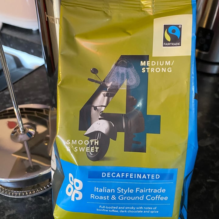photo of Co operative Italian style fairtrade roast and ground coffee decaffeinated shared by @christinexxx on  08 Feb 2022 - review