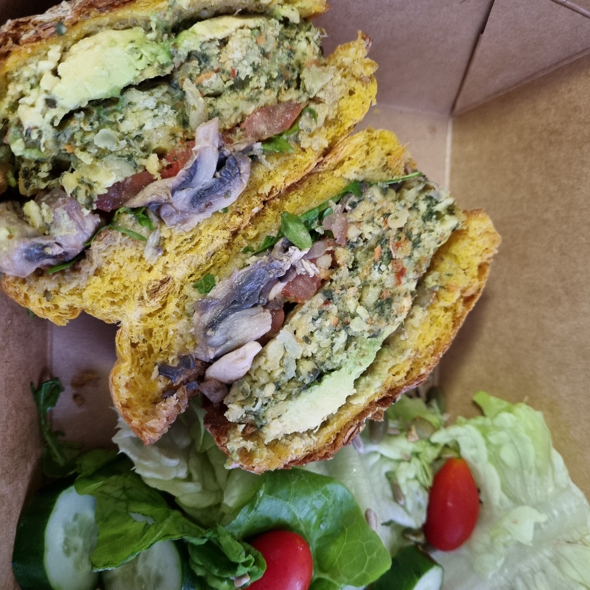 Cedele Bakery Kitchen Raffles City Spinach Lentil Patty & Mushroom