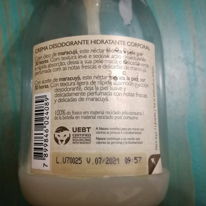 photo of Natura Crema desodorante hidratante corporal shared by @tatianamara on  31 May 2020 - review