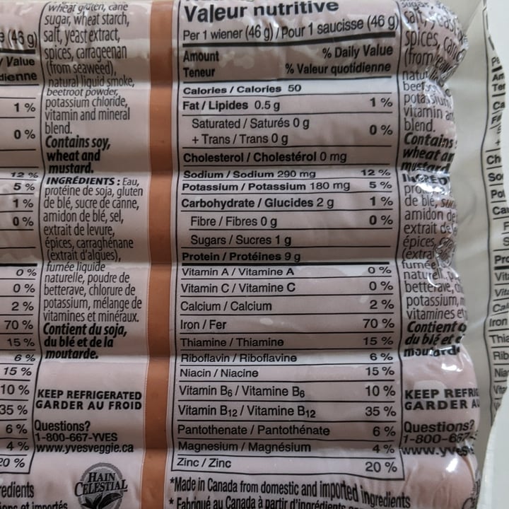 photo of Yves Veggie Cuisine Veggie Dogs shared by @chickpea80 on  11 Apr 2022 - review