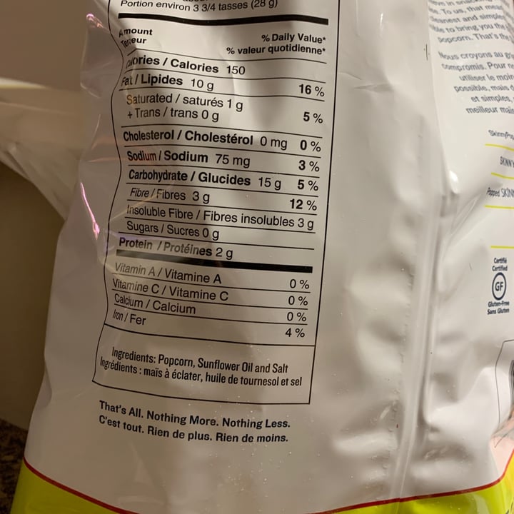 photo of Skinny Pop Non-GMO Gluten Free Organic Popcorn shared by @kajun23 on  15 Dec 2021 - review