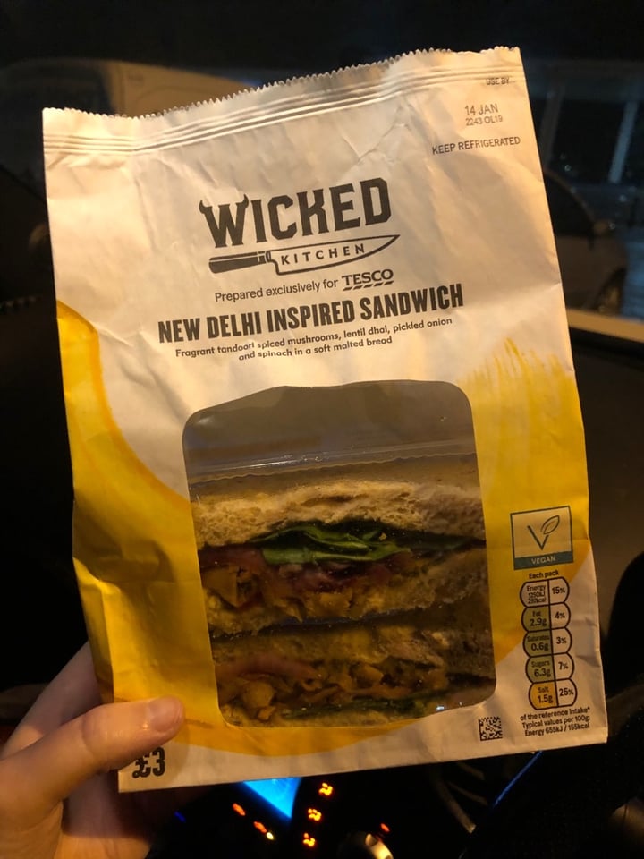 photo of Wicked New Delhi inspired Sandwich shared by @veganlivvy on  16 Jan 2020 - review