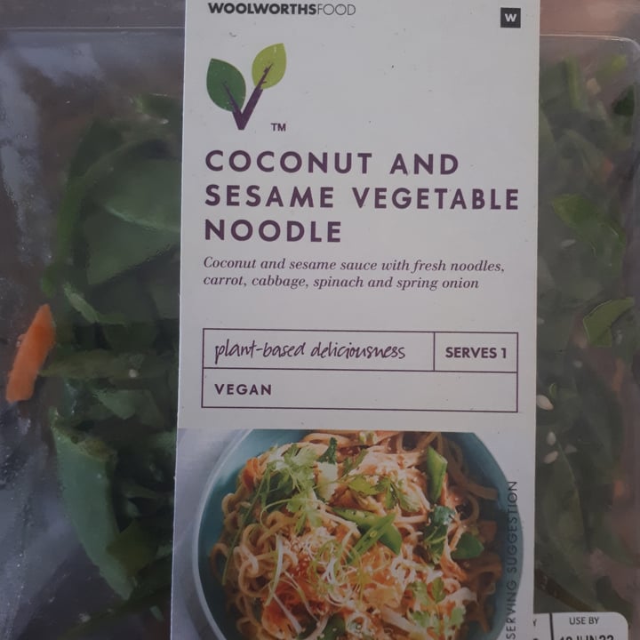 photo of Woolworths Food Coconut and sesame vegetable noodles shared by @laurenf on  11 Jun 2022 - review