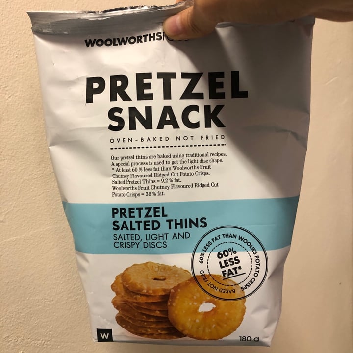photo of Woolworths Pretzel snack salted thins shared by @tinacheng on  21 Mar 2021 - review
