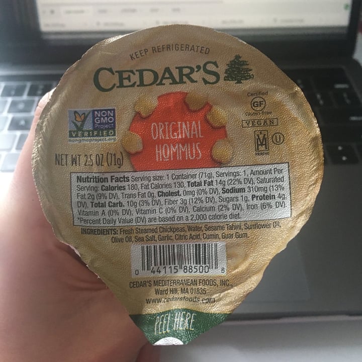 photo of Cedar's Foods Original Hommus shared by @vgatlin on  18 Apr 2020 - review