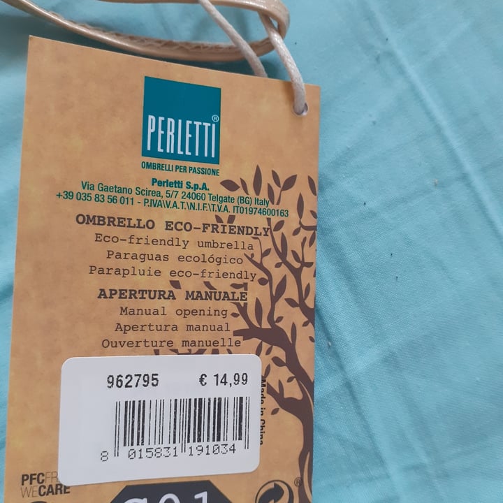 photo of Perletti S.p.A. umbrella eco-friendly shared by @marciaantares on  16 Sep 2022 - review