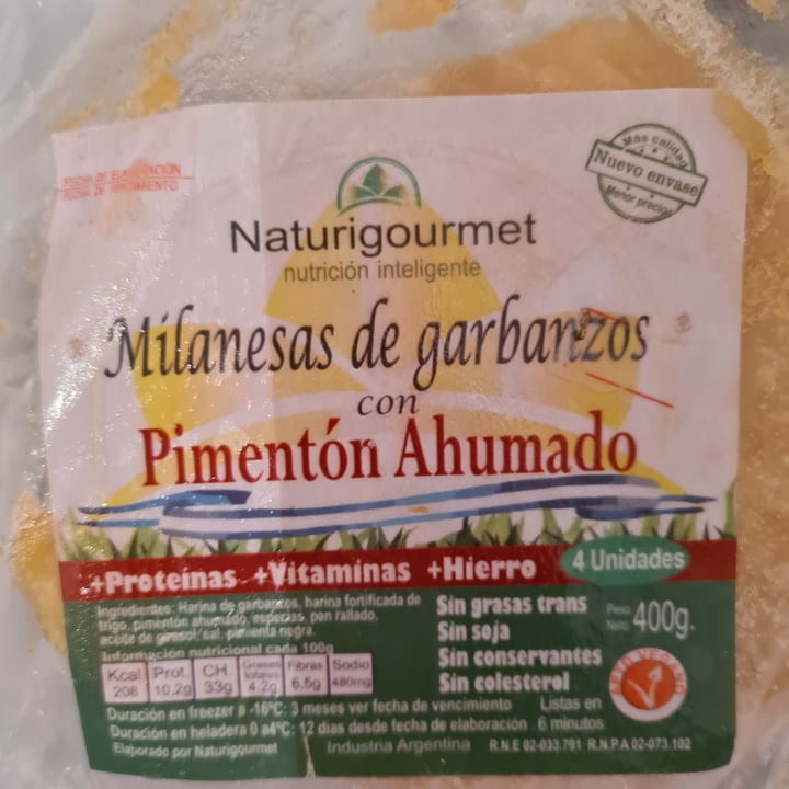 photo of Naturigourmet Milanesas de Garbanzos Con Pimentón ahumado shared by @moritaclau982 on  08 Sep 2020 - review