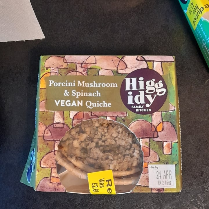review photo of Higgidy Porcini Mushroom & Spinach Quiche shared by @clarewatters on 24 Apr 2022 - review