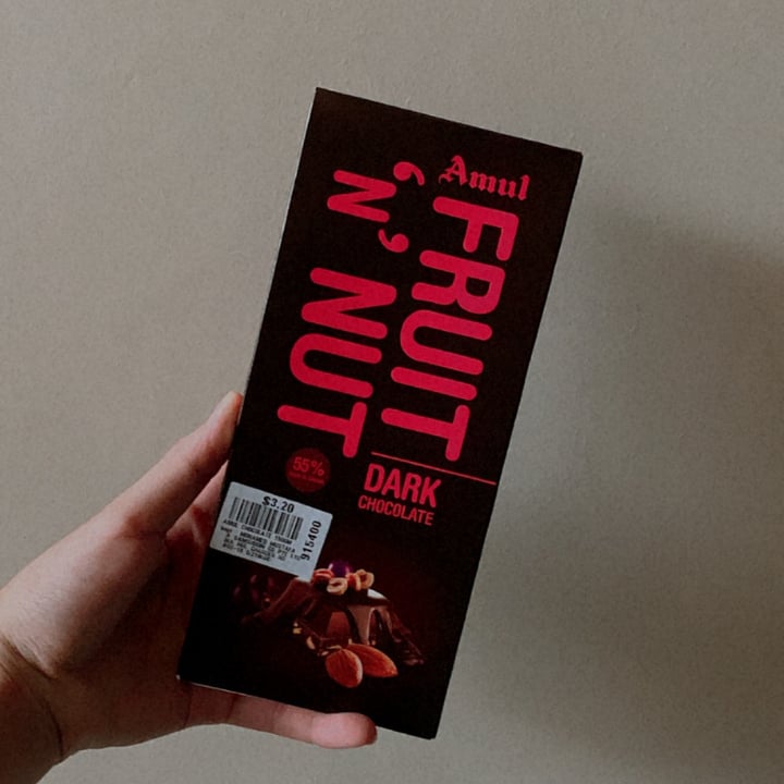 photo of Amul Fruit and Nut Dark Chocolate shared by @nutsfortheearth on  25 Oct 2020 - review