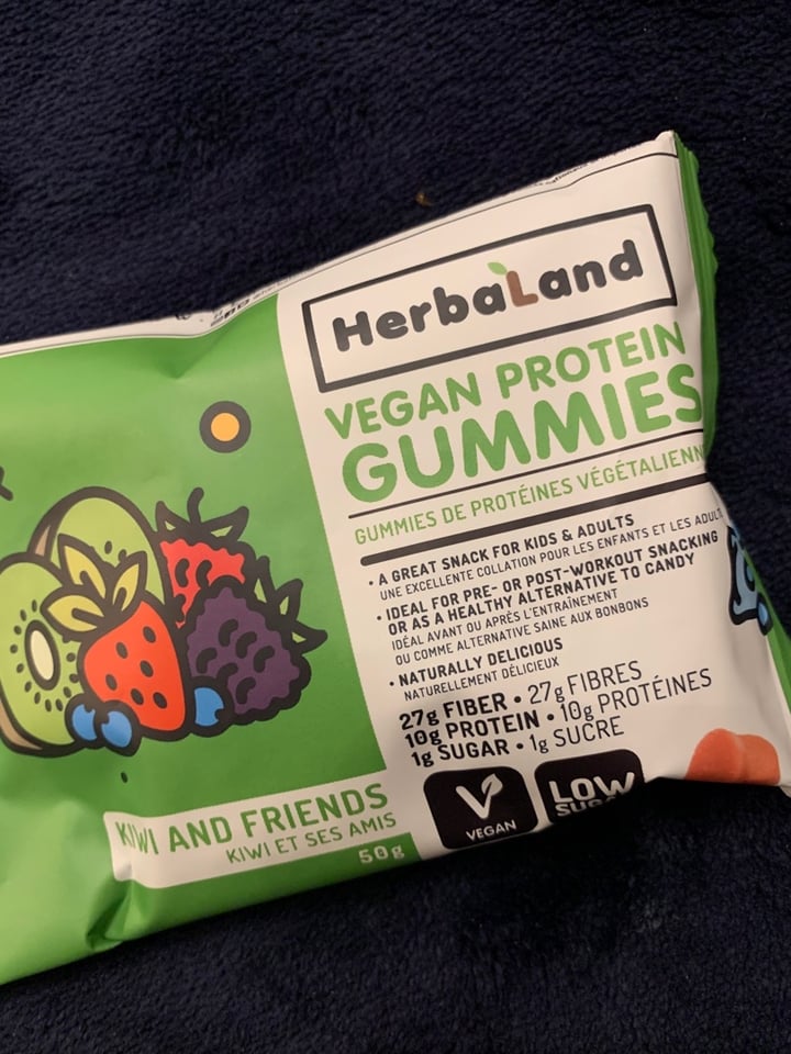 photo of HerbaLand Vegan Protein Gummies - Kiwi shared by @alwayseatingvegan on  21 Aug 2020 - review