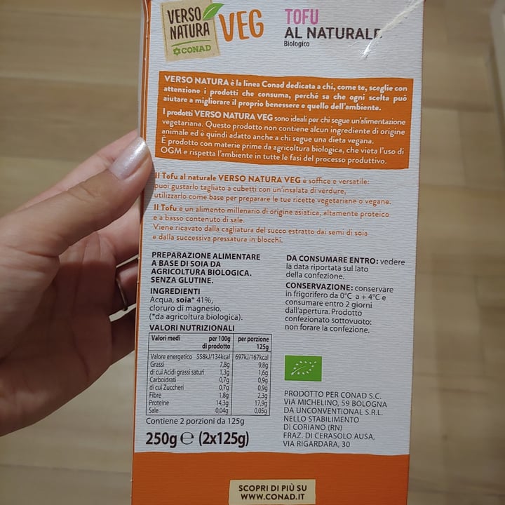 photo of Verso Natura Conad Veg Tofu al naturale shared by @letiziab on  01 Sep 2022 - review