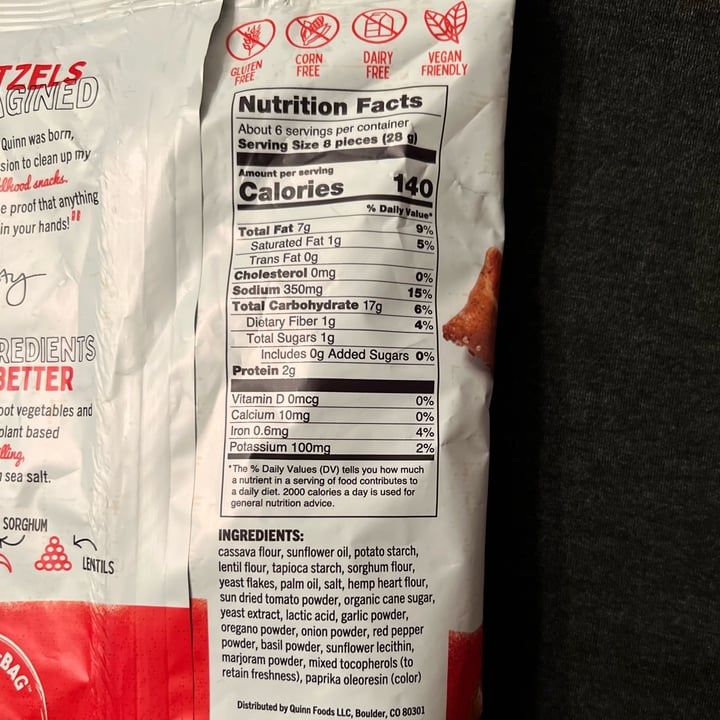 photo of Quinn Snacks Plant Based Pizzeria Cheezy Filled Pretzel Nuggets shared by @ksvegan17 on  13 Sep 2022 - review