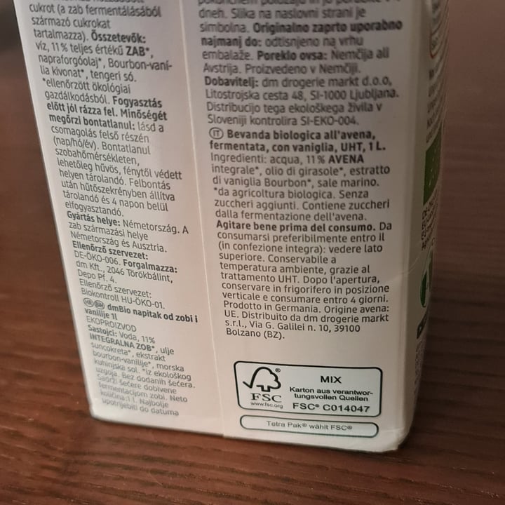 review photo of dmBio Hafer Drink Vanille shared by @creepysunset on 11 Jun 2022 - review