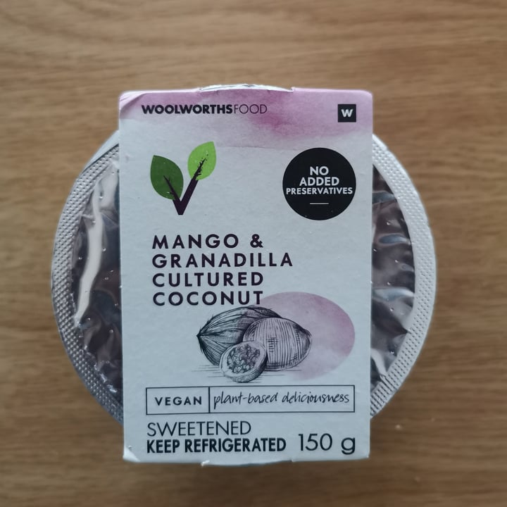 photo of Woolworths Food Mango & Granadilla Cultured Coconut shared by @veganpower001 on  29 Jun 2022 - review