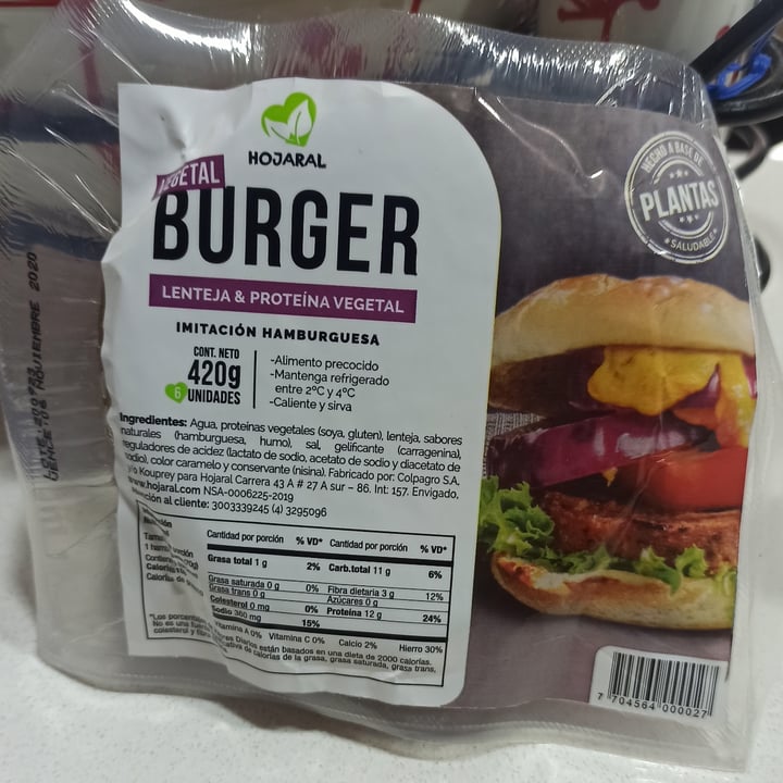 photo of Hojaral Burguer de lentejas shared by @vtopia on  13 Oct 2020 - review