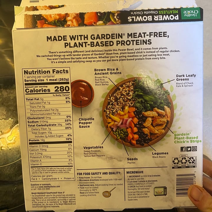 review photo of Healthy Choice Chipotle Chick’n with Gardein shared by @newbeeemily on 14 Apr 2021 - review