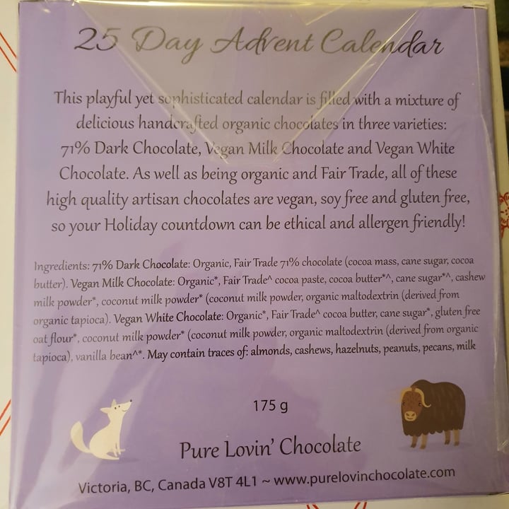 photo of Pure Lovin' Chocolate Advent Calendar (Solid) shared by @anistavrou on  11 Dec 2022 - review