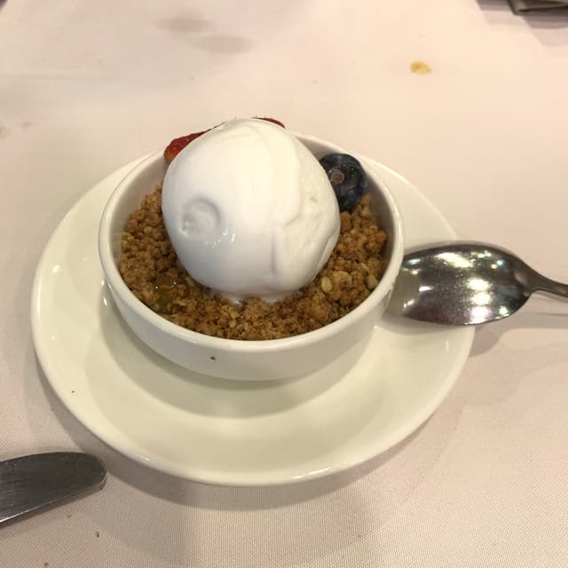 Photo of the dish “Apple Crumble with Coconut Ice Cream”