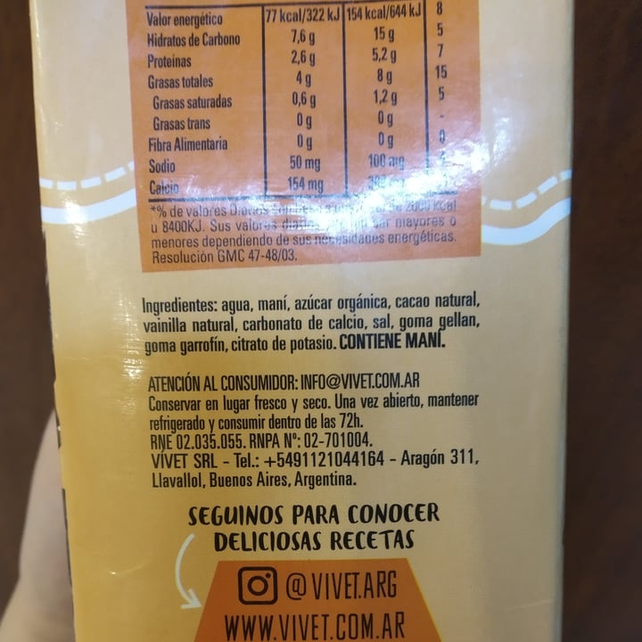 review photo of Vívet Leche de Cacahuate sabor Cacao Power shared by @easyvgan on 24 Sep 2021 - review