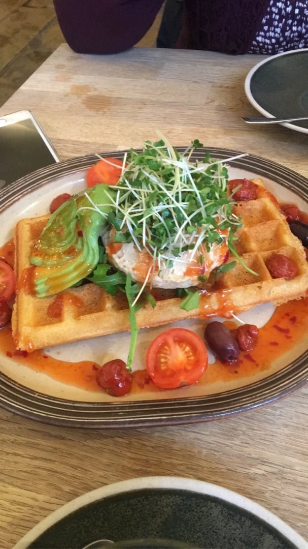 review photo of The Waffle House Hummus and avocado dairy free waffle shared by @amisha- on 09 Mar 2020 - review
