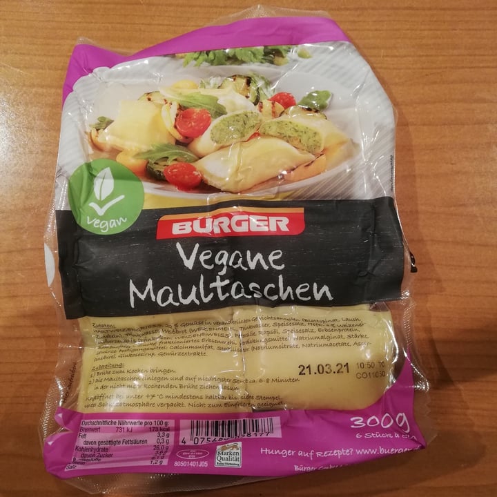 review photo of Bürger Maultaschen Vegan shared by @tihcrown on 17 Mar 2021 - review