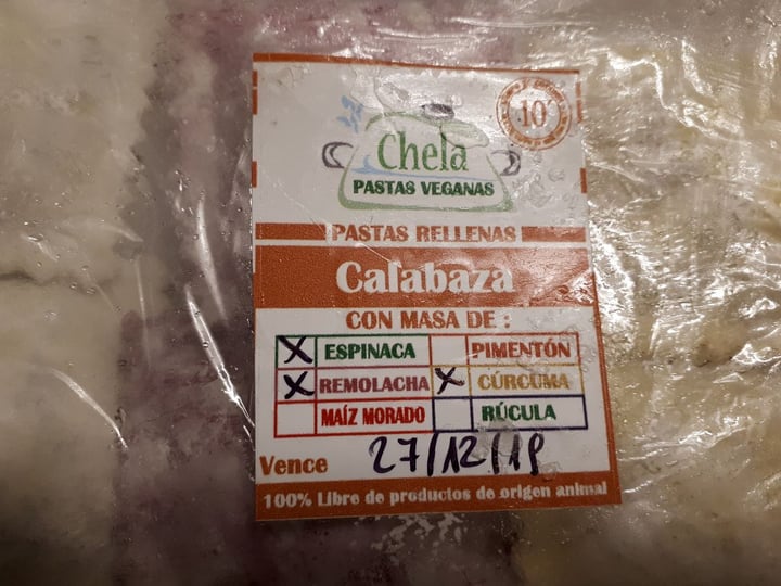 photo of Chela Pastas Veganas Pastas Rellenas De Calabaza shared by @lauraliber on  16 Oct 2019 - review