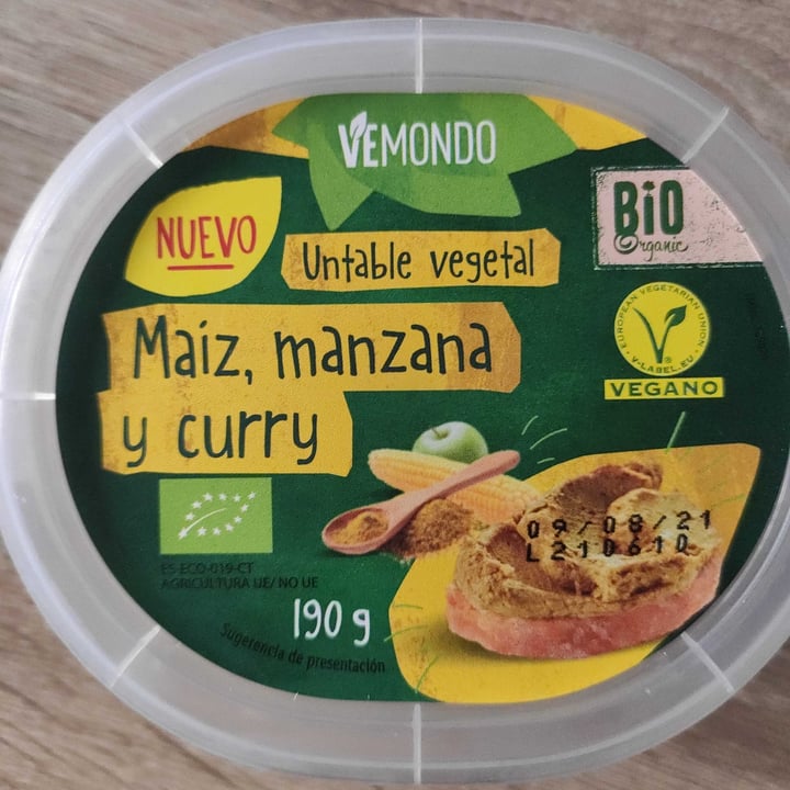 photo of Vemondo Vemondo untable vegetal de maíz manzana y curry shared by @simozac on  26 Jun 2021 - review
