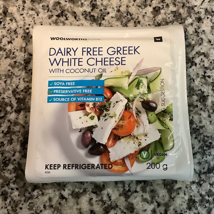 photo of Woolworths Food Dairy Free Greek White Cheese shared by @josiejozi on  05 Aug 2020 - review