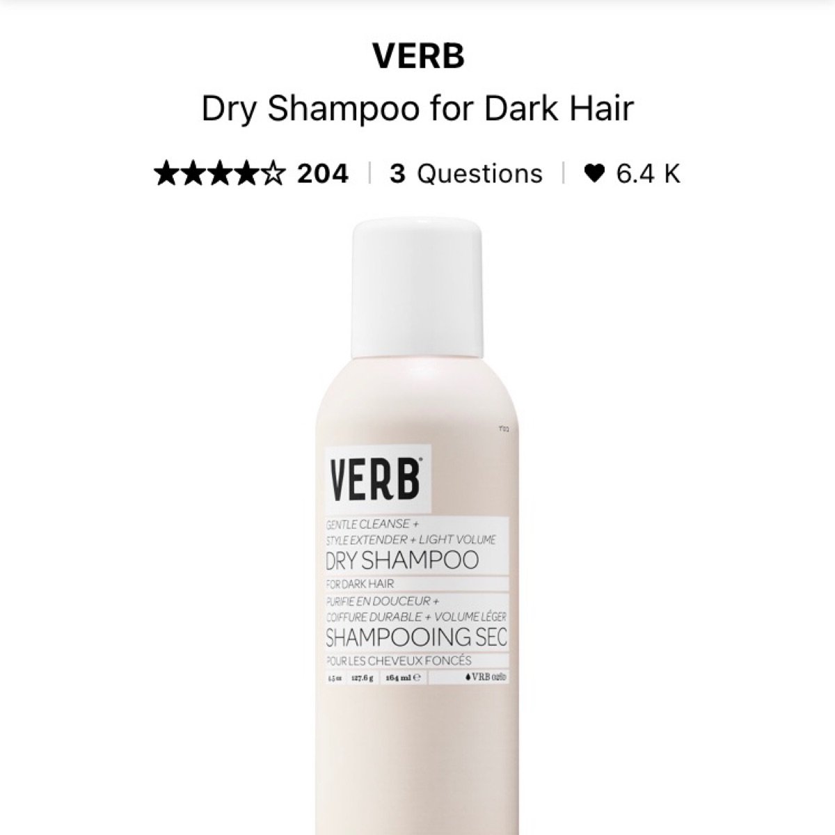 Verb Dry shampoo spray Reviews abillion