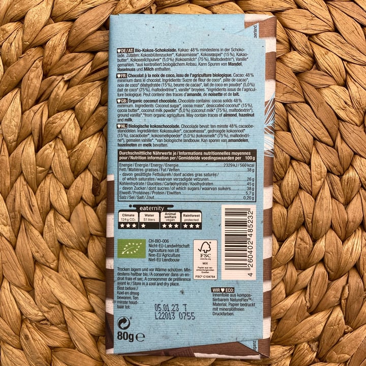 photo of Veganz Coconut Original Chocolate shared by @veggyele on  16 Nov 2022 - review
