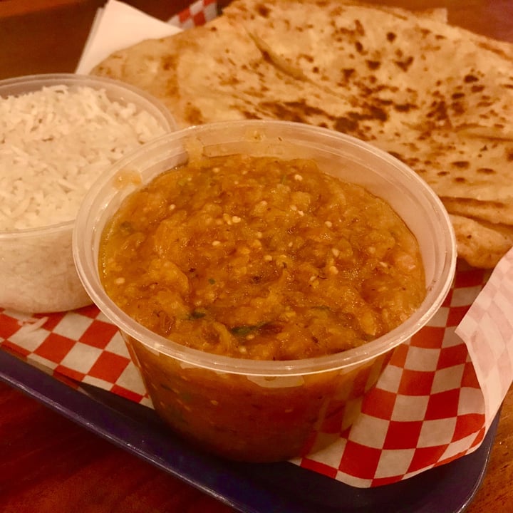 photo of Taj Mahal Punjabi Cuisine Baigan Bhartha shared by @pdxveg on  18 May 2020 - review